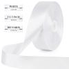 1-1/2 Inch 100 Yards White Satin Ribbon, Solid Fabric Ribbon Roll for Flower Bouquet, Gift Wrapping, Roses Making, Handmade Crafts view 2