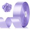 1-1/2 Inch 100 Yards Light Purple Satin Ribbon, Lavender Solid Fabric Ribbon Roll for Flower Bouquet, Gift Wrapping, Roses Making, Handmade Crafts view 1