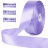 1-1/2 Inch 100 Yards Light Purple Satin Ribbon, Lavender Solid Fabric Ribbon Roll for Flower Bouquet, Gift Wrapping, Roses Making, Handmade Crafts view 2