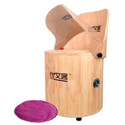 ENWINDXS Moxibustion Stool Sitting Fumigation, Household Oak Sitting Moxibustion Instrument, Wooden Barrel Family Hip Moxibustion Treatment Sit Chair