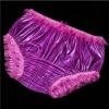 Pink PVC Transparent Lace High Waist Briefs, Soft Plastic Smooth Silent Panties Waterproof Diaper Underpants, Loose Transparent Super Soft Incontinence Pants view 2