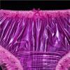 Pink PVC Transparent Lace High Waist Briefs, Soft Plastic Smooth Silent Panties Waterproof Diaper Underpants, Loose Transparent Super Soft Incontinence Pants view 3