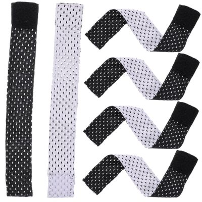 FOYTOKI 6pcs Adjustable Self Adhesive Sleeve Bands for Shirts, Black