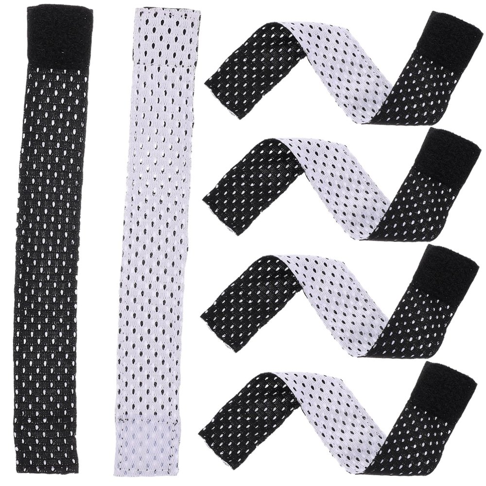 FOYTOKI 6pcs Adjustable Self Adhesive Sleeve Bands for Shirts, Black