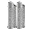 2PCS Vintage Floral Stamped Zinc Alloy Lighter Case Cover for Lighter (Grey) view 1