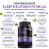 12-in-1 Melatonin Sleep Capsules - 10mg Melatonin Extra Strength with Magnesium and Balanced Blend of Ashwagandha, GABA, Chamomile Extract, L-Theanine & Valerian Root 10:1 Extract (90ct, Pack of 2) view 4