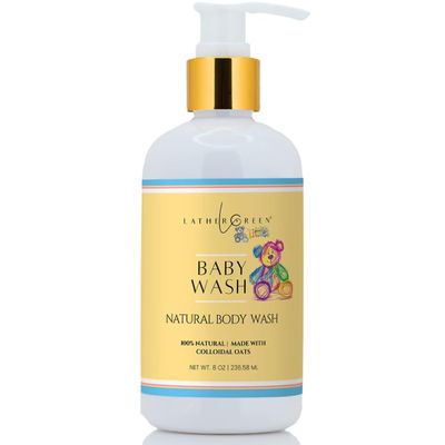Lather Green Natural Baby Body Wash Gentle Daily Cleanser for All Skin Types | Non-Toxic, Tear-Free Wash for Newborns, Infants & Toddlers | Hypoallergenic and Plant-Based 8 oz