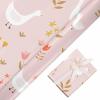Farm Goose Pattern Gift Wrapping Paper Party Favor Happy Bday Wrap With Cutting Line On Back (Goose-pink, 5 Rolls) view 3