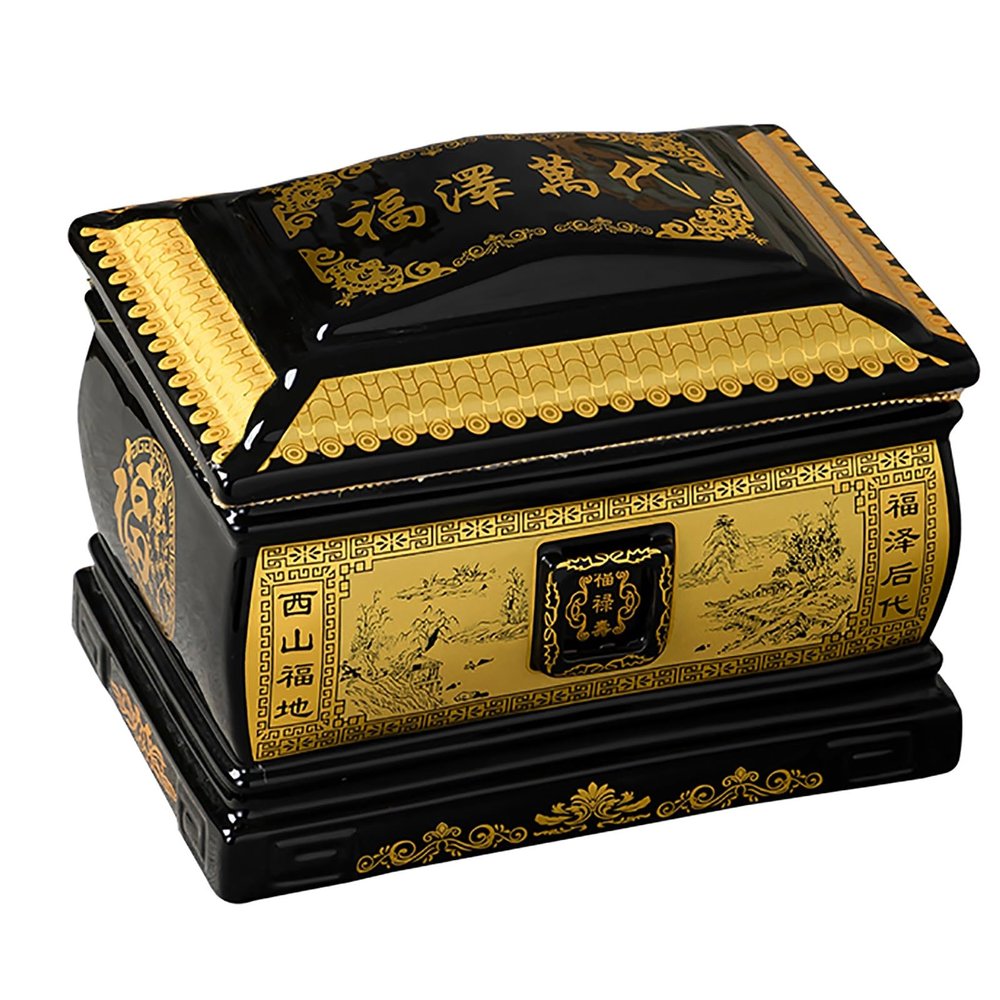 ZDMZR Ceramic Urn, Urns for Human Ashes Adult Man, Cremation Memorial Urns for Human Ashes Adult Male Female(33 * 23 * 23cm)