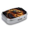 Fire Chinese Dragon Pill Box Pill Case Cute Pill Organizer Pill Holder Medicine Pill Organizer Pill Container Daily Pill Organizer Small Pill Box Pill Case for Purse Pocket view 3