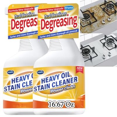 CULIWATE Heavy Duty Degreaser Cleaner Spray, 16.67 Fl Oz Kitchen Heavy Oil Clean, Greasy Kitchen Cabinet Cleaner, Multipurpose Clean Spray for Countertops, Appliances (2pcs)