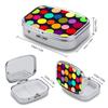 Pill Box 2 Compartment Medicine Pill Case Beautiful Polka Dot Printed Portable Pill Box Travel Pill Organizer for Pocket Purse Daily Medicine Vitamin Box Fish Oil Box Supplement Box view 2