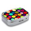 Pill Box 2 Compartment Medicine Pill Case Beautiful Polka Dot Printed Portable Pill Box Travel Pill Organizer for Pocket Purse Daily Medicine Vitamin Box Fish Oil Box Supplement Box view 3