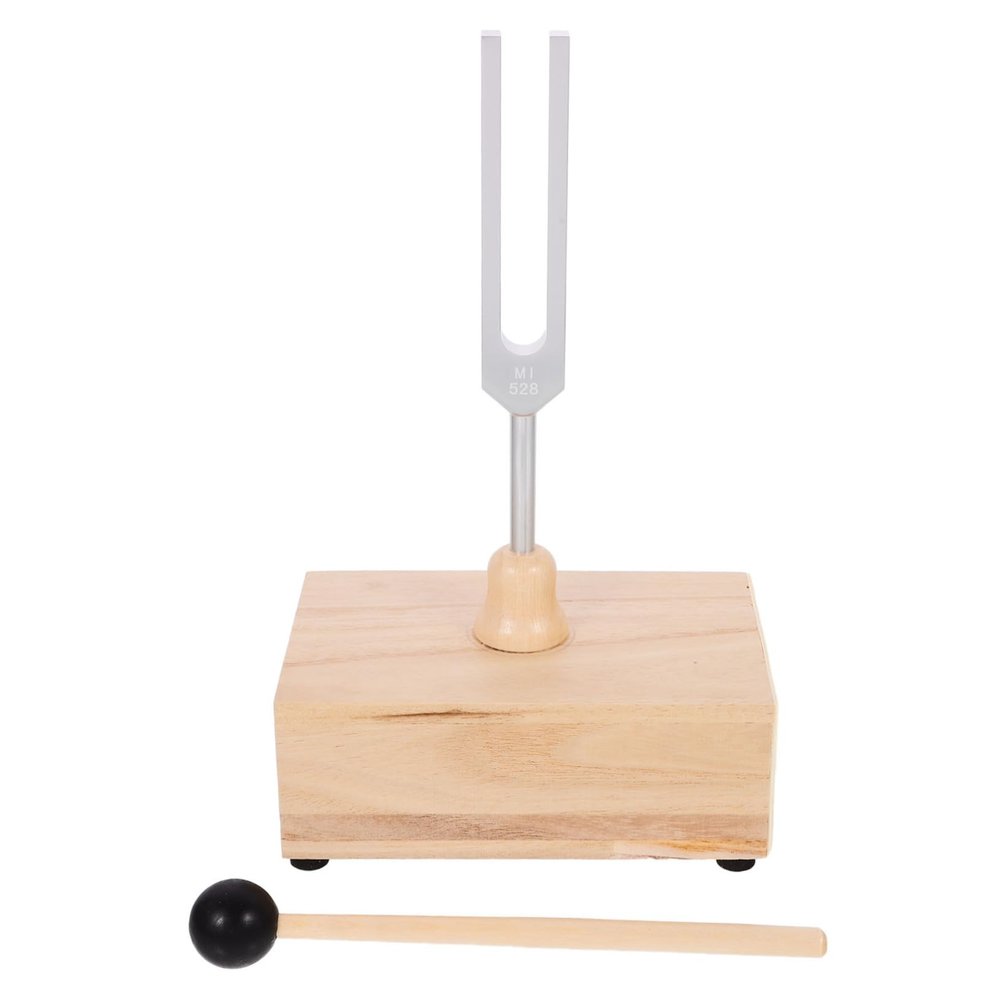 FUNOMOCYA 1set Tuning Fork for Healing Chakra Sound Therapy Meditation Tools Wooden Resonator Healing Tuning Forks