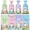 100pcs Easter Gift Bags with Twist Ties, Cellophane Easter Egg Bunny Gift Wrap Bags for Packing Goodies Candies Cookies Candy Sweets Party Favors
