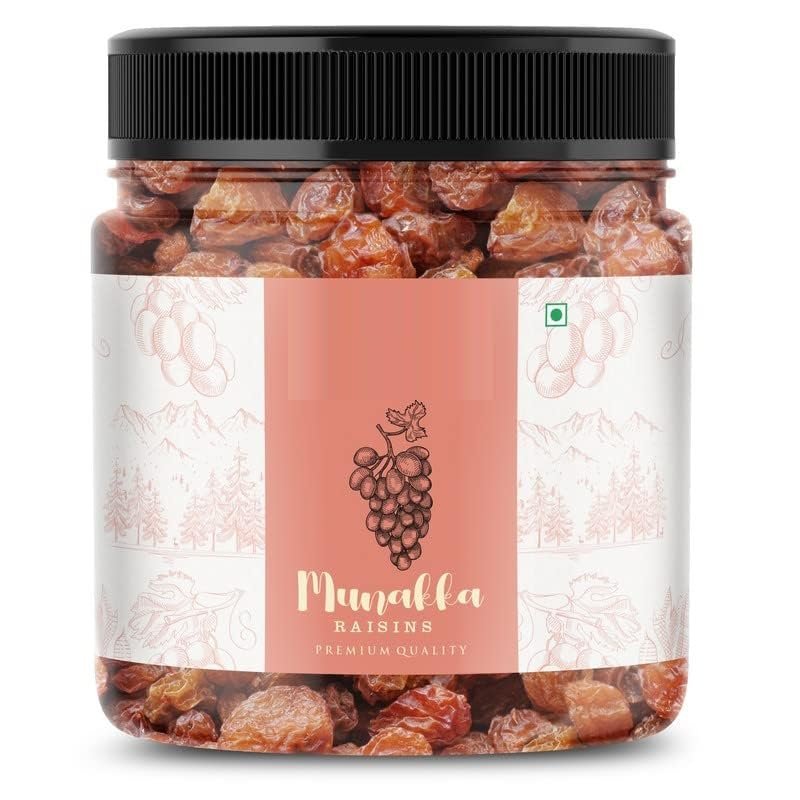 17.63oz 500gm Afghani Munakka Raisins| Abjosh Kishmish (with seeds)| Munka Dry Fruits |Delicious & Healthy Snack |High in Antioxidants, Naturally Sweet & tasty| Jar