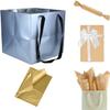 MAQMAQQ Large Square Gift Bags Square Bottom Bags with Handles for Party Favor, Birthday Gift Bag (12 x 12 x 12 in, 2 CT) (Silver (2Pcs)) view 3