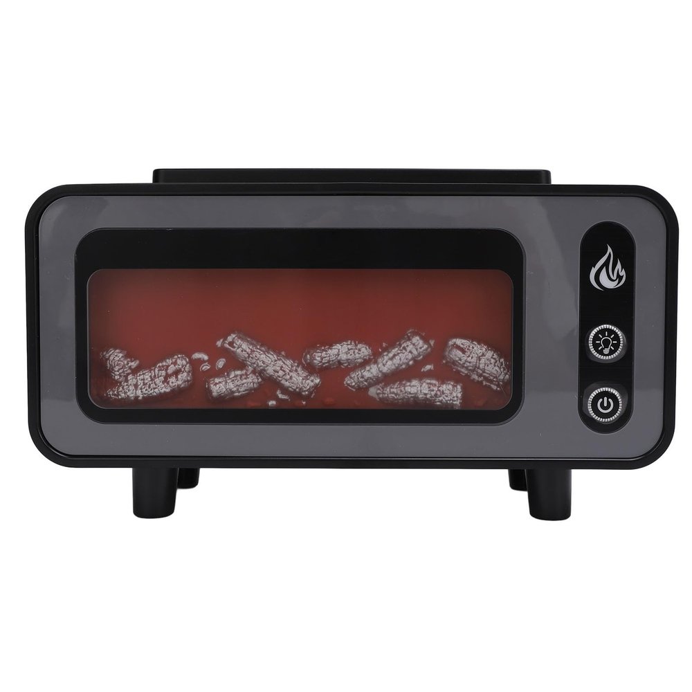 200ml Fireplace Flame Diffuser, 3 IN 1 USB Powered Essential Oil Diffusers with 7 Color Led Flame Effect Light, Automatic Shutdown Function, for Spa Home Yoga (Black)