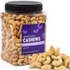 Cashews Nuts | Delicious Heart Healthy Energy Boost Protein Antioxidant-Rich High Fiber Vegan Keto Gluten-Free | For Everyday Snack Travel Office Gift Baking Cooking - Kids Adult (42 oz Jar, Whole Roasted Sea Salted Cashew) view 1