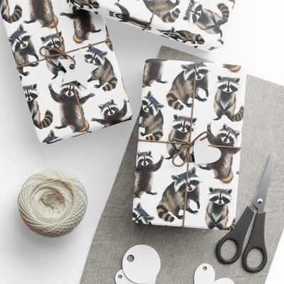 Racoon Wrapping Papers, Racoon Gifts Wrapping Paper Roll, Racoon Birthday Gifts Wrapping Paper, Raccoon & Critters Theme