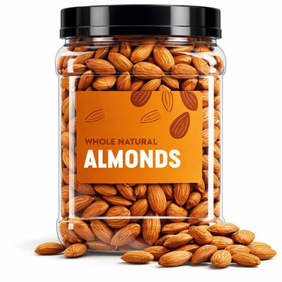 Almonds Nuts Whole Almond Raw Unsalted 40 oz Resealable Jar - Natural Protein Fiber Vitamin Mineral Energy Boost Heart Friendly - Work Travel Office - Baking Cooking Gifting