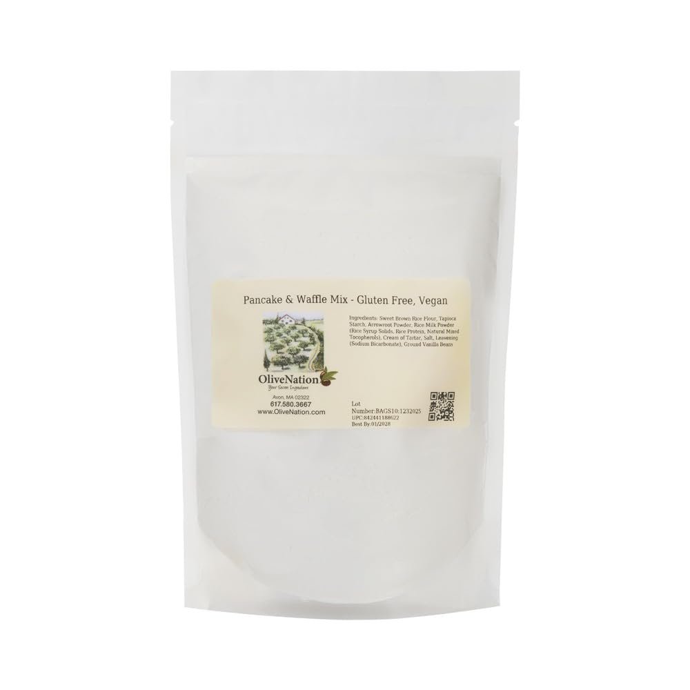 GF Pancake Mix, OliveNation Pancake And Waffle Mix - Gluten Free, Vegan for Allergen-Friendly Breakfast & Baking (10.50oz)