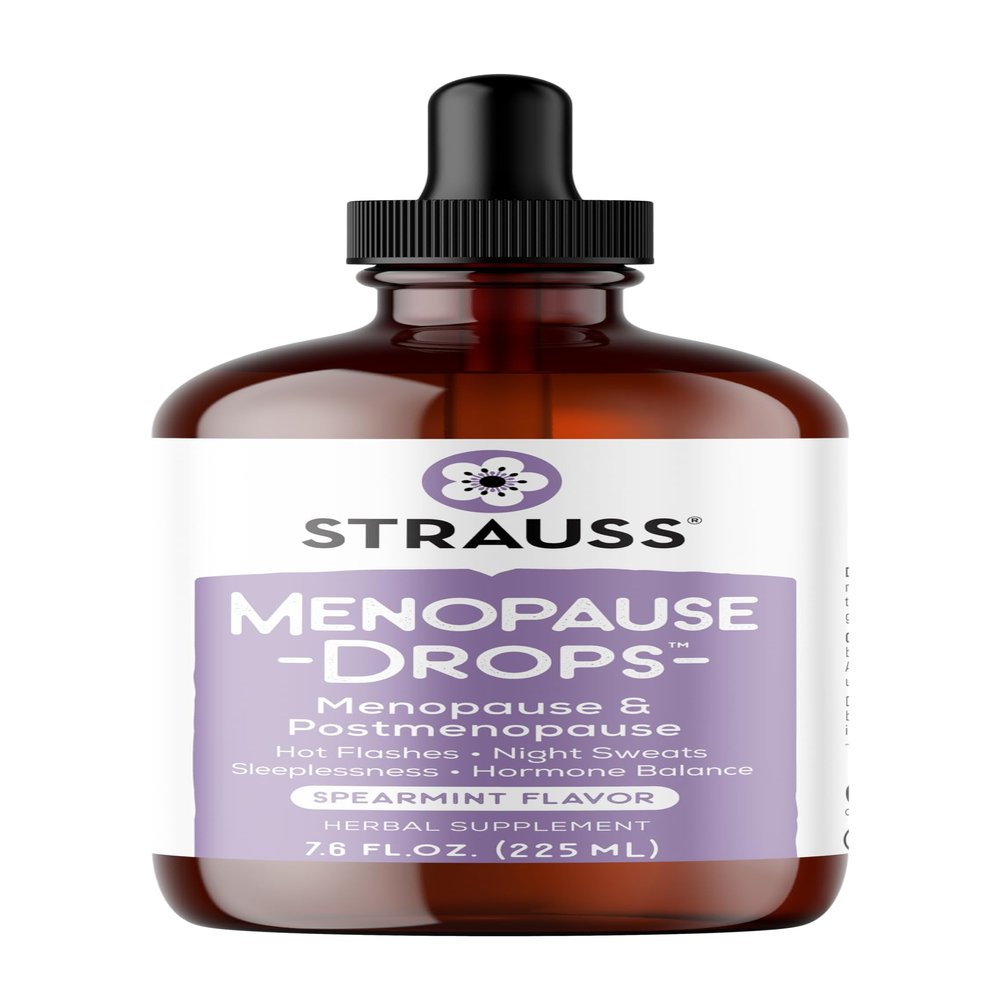 Strauss Naturals Menopause Drops, Hot Flash Relief, Spearmint, 225ml