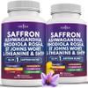 NEW AGE Saffron Supplements with Ashwagandha - Support with L-Theanine, Ginkgo Biloba, St. John's Wort, Rhodiola Rosea & 5-HTP - Saffron 120 Count view 1