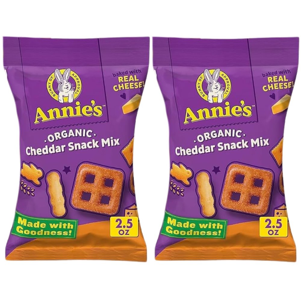 Annie's Organic Snacks 2 Bags (5oz Total) - Annie's Snacks - Annie's Cheddar Snack Mix - Annie's Cheddar Mix - Annie's Crackers - Annie's Brands