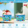 120 Pcs Summer Pool Ice Cream Cups 12 oz Disposable Beach Paper Dessert Snack Bowls Summer Hawaii Food Yogurt Cup Containers for Hot or Cold Food Soup Candies Beach Picnic Holiday BBQ Party Supplies view 4
