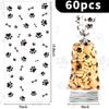 60 PCS Plastic Dog Paw Cellophane Treat bags with Ties Goodie Candy Cookie Goody Gift Bags Pouches Clear Baby Shower Pet Puppy Birthday Party Decorations Favors Supplies Wrapping Stuffers(5x11) view 2