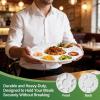 100 Pack 9 Compartment Plates Round Degradable Divided Plates, Disposables & Eco-Friendly 12.52'' Diameter 1.18'' Height Heavy Duty Sugarcane Plate for Events, Indian Food, Wedding, Holidays, Parties view 3