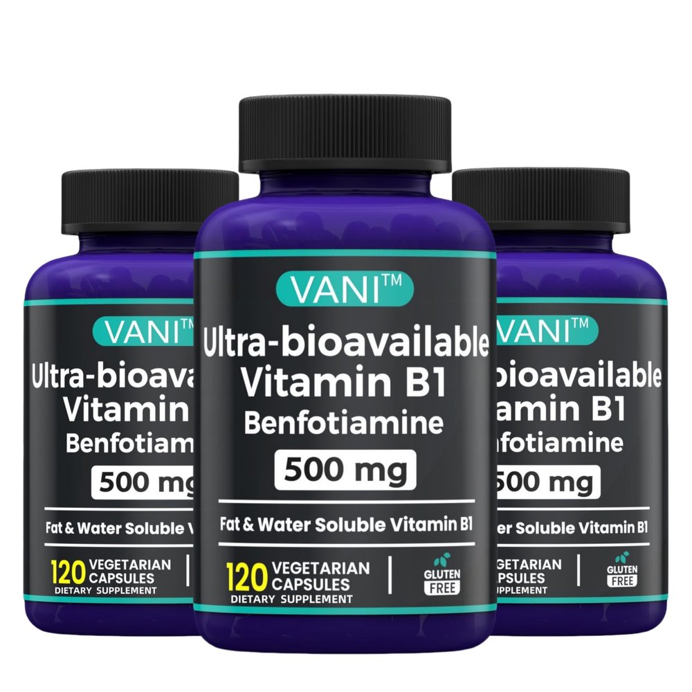 2 in 1 Enhanced Formula: Vitamin B1 with Benfotiamine 500mg, Fat Soluable Supplement of Vitamin B-1, 500 mg - 120 Capsules (3)