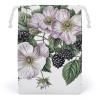 JTKBNVM Flowers And Blackberries Muslin Bags Cotton Drawstring Bags Drawstring Gift Bags Canvas Christmas Bags Cloth Gift Bags Drawstring Pouch Jewelry Pouches Drawstring Bags 1 Pc view 1