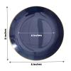 TCF Linen 10 Pack 8" Plastic Dessert Plates, Navy Blue Round Salad Plates with Gold Rim, Disposable Tableware for Large Party Wedding Decor view 3