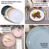 TCF Linen 10 Pack 8" Plastic Dessert Plates, Navy Blue Round Salad Plates with Gold Rim, Disposable Tableware for Large Party Wedding Decor view 4
