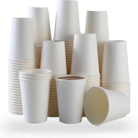 100 Park Disposable - Bulk 8 Oz Paper Cups Leak-Free Food Safe Disposable Coffee Cups, Hot Paper Coffee Cups 8oz, White Paper Cups for Cold and Drinks