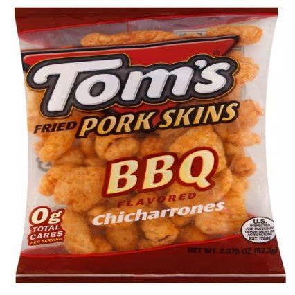 Lyons Protein Source | Fried Pork Skins by Tom's, 2.37 Oz | Hungry Sized Bags | (BBQ, 3 Pack)