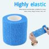 12 Pack 4.5m Self Adhesive Bandage Wrap, Elastic Cohesive Bandage Wrap Color Athletic Tape, Vet Wrap, Ankle Tape, Self Adherent Wraps for Sports, Wrist, Ankle and Swelling (Blue) view 3