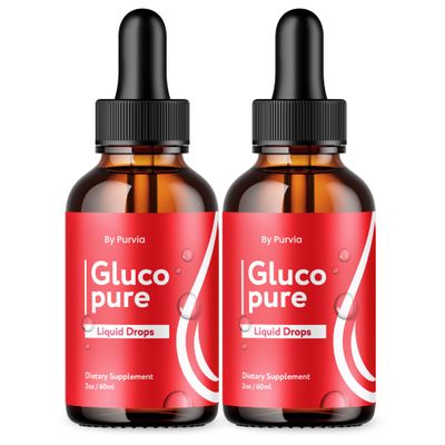 (2 Pack) Gluco Pure Liquid Drops - Gluco Pure Drops for Overall Wellness Support, Gluco Pure Advanced Formula Supplement, GlucoPure Reviews, Glucopure Pro for Maximum Strength Support (2 Bottles)