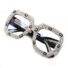 bullabulling Rhinestone Ladies Reading Glasses Stylish Frame - Oversized Square Bling Design Reader Eyeglasses for Women L05 (white, 4.0, x) view 1