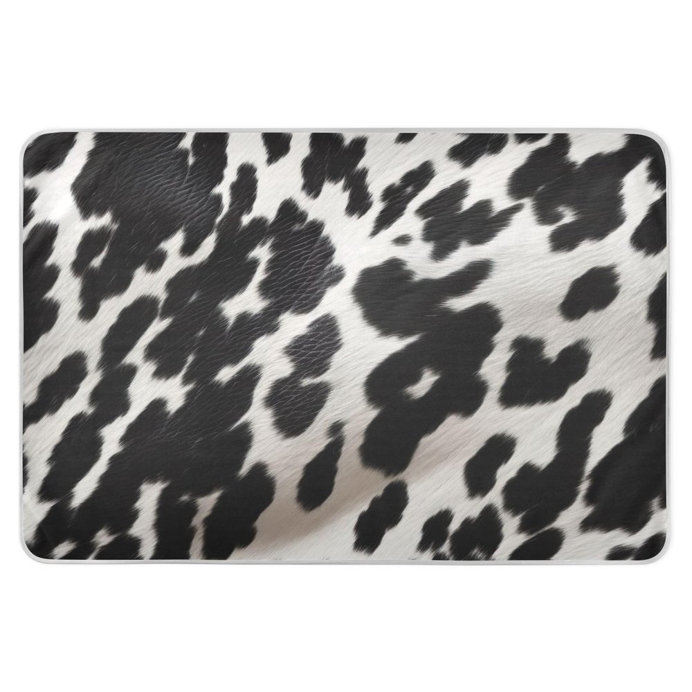 GOODOLD Washable Bed Pad for Incontinence 34" x 52" - Large Reusable Waterproof Mattress Protector with Non-Slip Back for Kids and Adults (Fuzzy Cow Texture)