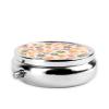 CSIVKEJ Cute Flowers Floral Print Round Pill Box 3 Compartment Decorative Pocket Purse Portable Mini Travel Medicine Tablet Vitamin Holder Organizer view 3