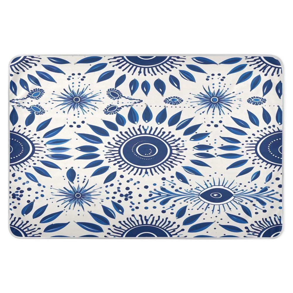 GOODOLD Washable Bed Pad for Incontinence 34" x 52" - Large Reusable Waterproof Mattress Protector with Non-Slip Back for Kids and Adults (Blue Eye Pattern)