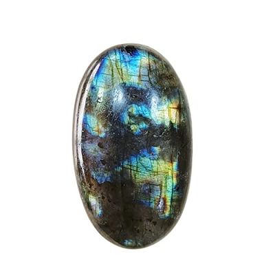 14.25 Ratti Natural Labradorite Palm Stone For Relaxation, Meditation And Crystal Healing Gemstones-B0DK94FW, zzzz-s, GEMSTONE