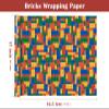 WRAPAHOLIC Bricks Wrapping Paper Roll - Mini Roll - 17 Inch x 16.5 Feet - Building Blocks Wrapping Paper Perfect for Boys Girls, Birthday, Baby Shower view 3