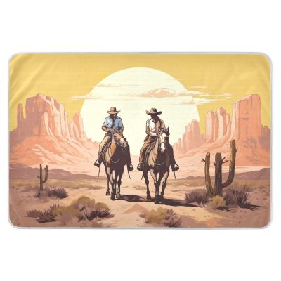 GOODOLD Washable Bed Pad for Incontinence 34" x 52" - Large Reusable Waterproof Mattress Protector with Non-Slip Back for Kids and Adults (Western Cowboy)