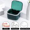 UYVEIS Leak Proof Denture Case Sealed and Leak Proof Denture Cup with Drain Basket, Office Retainer Bath Denture Soaking Container(Orange) view 3