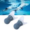 2Pcs Swimming Ear Plugs, Water Ear Plugs Shower Ear Plugs Reusable Earplugs Flying Noise Reduction Silicone Ear Plug with Black Sealing Bottle for Pool (Gray earplugs + Black Bottle) view 4