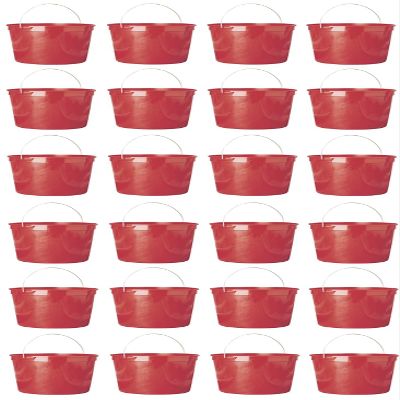 10 Quart, 2-1/2 Gallon Red Plastic Reinforced Rim Pail Bucket w Handle - Pack of (24)